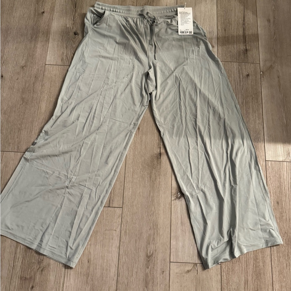 Gray Wide-Leg Lounge Pants